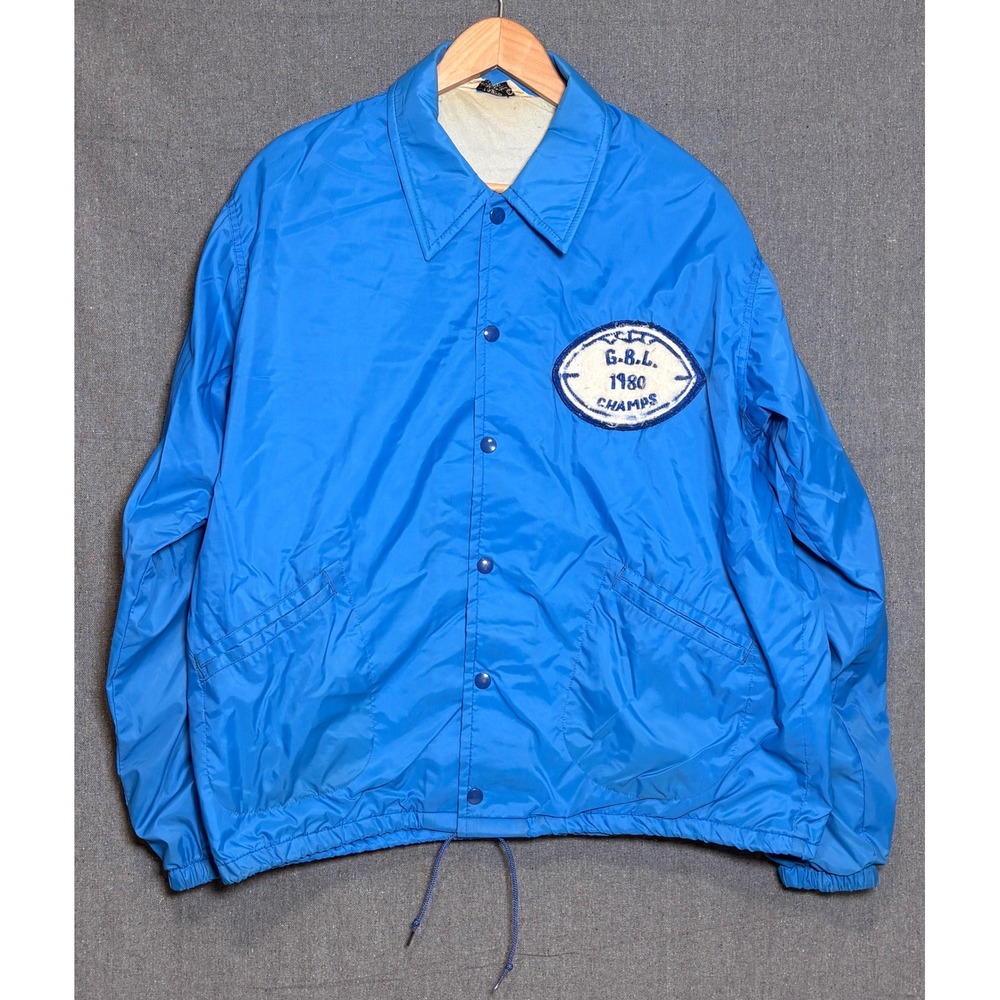 Vintage West Wind Peabody Coaches Jacket Blue 1980 Champs Mens Large GBL Dave 71